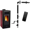Poêle à granulés étanche Anita 116 kW Bordeaux Sannover + Kit dinstall...