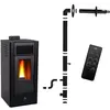 Poêle à granulés étanche Anita 116 kW Noir Sannover + Kit dinstallatio...