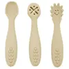 Set de 3 cuillères d'apprentissage en silicone BEIGE Babireva