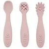 Set de 3 cuillères d'apprentissage en silicone ROSE Babireva