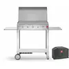 Plancha CHEF 80 Lisse + Chariot Ouvert + Couvercle + Housse PLANET