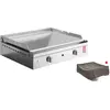Plancha Planet - gaz - chef 55 Lisse + Housse planet à gaz - 2 brûleurs - Inox 304 Alimentaire