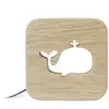 Gone's Lampe à poser veilleuse en bois baleine