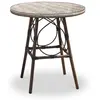 Dcb Garden - ushuaia - Table de jardin ronde en aluminium marron