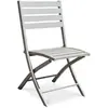 CITY GARDEN Chaise de jardin pliante en aluminium gris