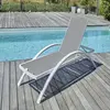 DCB GARDEN Chaise longue en aluminium et textilène Barcelona - Taupe