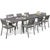 DCB GARDEN Ensemble repas de jardin 8 places en aluminium gris anthracite - STOCKHOLM