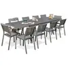 DCB GARDEN Ensemble repas de jardin 10 places en aluminium gris anthracite - STOCKHOLM