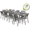 DCB GARDEN Ensemble repas de jardin 12 places en aluminium gris anthracite - STOCKHOLM