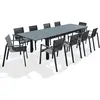 DCB GARDEN Ensemble repas de jardin 10 places en aluminium gris anthracite