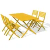 Ensemble repas de jardin 4 places en aluminium moutarde - MARIUS