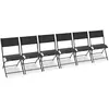 DCB GARDEN Lot de 6 chaises en aluminium et toile plastifiée noire