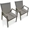 Lot de 2 Fauteuils de Jardin Empilables Floride 86cm Quartz