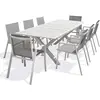 DCB GARDEN Ensemble repas de jardin 8 places en aluminium blanc