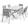 DCB GARDEN Ensemble repas de jardin 6 places en aluminium blanc