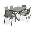 DCB GARDEN Ensemble repas de jardin 6 places en aluminium quartz