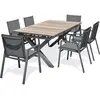 dcb garden Ensemble repas de jardin 6 places en aluminium gris anthracite
