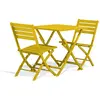 CITY GARDEN Ensemble repas de jardin 2 places en aluminium moutarde