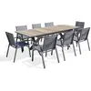dcb garden Ensemble repas de jardin 8 places en aluminium gris anthracite