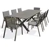 DCB GARDEN Ensemble repas de jardin 8 places en aluminium quartz