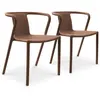 CITY GARDEN Lot de 2 fauteuils de jardin empilables en polypropylène terracotta