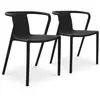 CITY GARDEN Lot de 2 fauteuils de jardin empilables en polypropylène noir - DIEGO