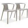 CITY GARDEN Lot de 2 fauteuils de jardin empilables en polypropylène sable