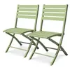 Lot de 2 chaises de jardin en aluminium - Vert lagune - MARIUS