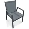 Fauteuil de jardin empilable en aluminium gris anthracite - FLORIDE