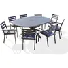 dcb garden Ensemble repas 8 places en aluminium anthracite avec rallonge papillon