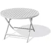 CITY GARDEN Table de jardin pliante en aluminium - MARIUS - GRIS - Diamètre 110 cm