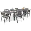 DCB GARDEN Table de jardin STOCKHOLM-TB300-ALU à rallonge, 6 chaises STOCKHOLM-CH et 2 fauteuils STOCKHOLM-FT empilables