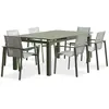 Miami - Ensemble repas de jardin 6 places en aluminium kaki Dcb Garden