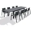 DCB GARDEN Table de jardin MIAMI-TB300 avec rallonge et 8 fauteuils ALU-MIAMI-FT empilables