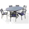 DCB GARDEN Lot composé d'une table de jardin PELOSA-TB200 et de 6 fauteuils PELOSA-FT empilables