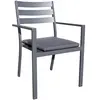 DCB GARDEN Fauteuil de jardin empilable en aluminium gris anthracite - PELOSA