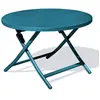 Table de jardin ronde pliante en aluminium bleu canard - MARIUS
