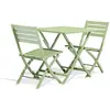 CITY GARDEN Ensemble repas de jardin 2 places en aluminium vert lagune - MARIUS