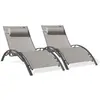 DCB GARDEN Lot composé de 2 bains de soleil CL76GREY (pré-montés) empilables