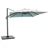 Parasol avec pied excentré en acier et toile grise - SEVILLA