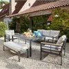 DCB GARDEN Ensemble repas de jardin 7 places en aluminium gris anthracite
