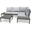 DCB GARDEN Salon d'angle de jardin ANKARA 4 places en aluminium - NOIR