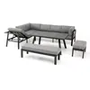 DCB GARDEN Ensemble repas de jardin 9 places en aluminium gris anthracite