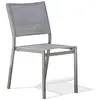 DCB GARDEN Chaise de jardin empilable en aluminium et toile plastifiée anthracite
