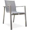 DCB GARDEN Fauteuil de jardin empilable en aluminium et toile plastifiée taupe