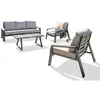 PARIS GARDEN Salon de jardin 5 places en aluminium gris anthracite