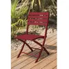 CITY GARDEN Chaise de jardin pliante en aluminium rouge carmin