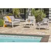 PARIS GARDEN Salon de jardin 5 places en aluminium blanc