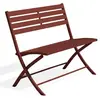CITY GARDEN Banc de jardin pliant en aluminium rouge carmin