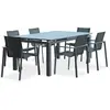 DCB GARDEN Ensemble repas de jardin 6 places en aluminium anthracite - ALU-MIAMI